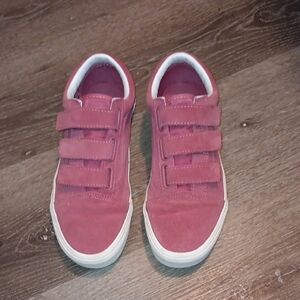 Vans Women's Dark Pink Velcro Sneakers